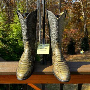 Tony Lama Black Label Giant Green Python in Men's Size 10.5D/11D